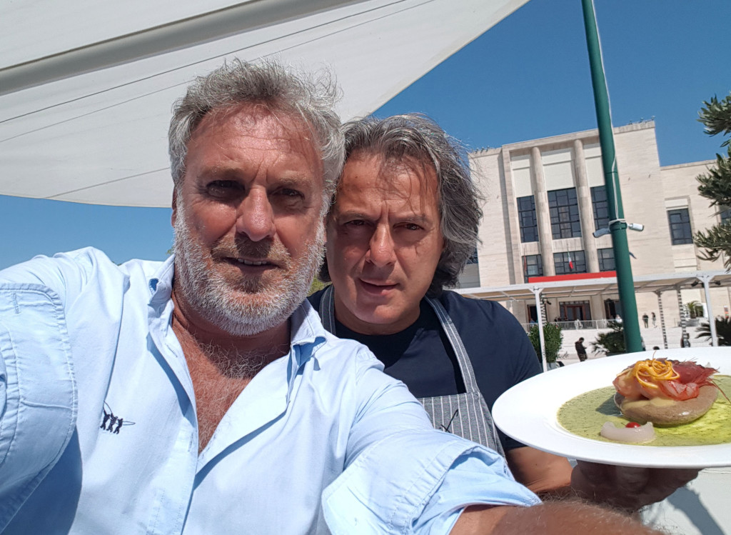 chef Tino e Vettorello e l'editore/scrittore Maurizio Potocnik